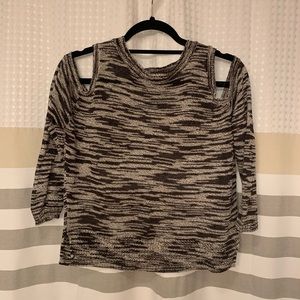 Express Marled Cold Shoulder Sweater